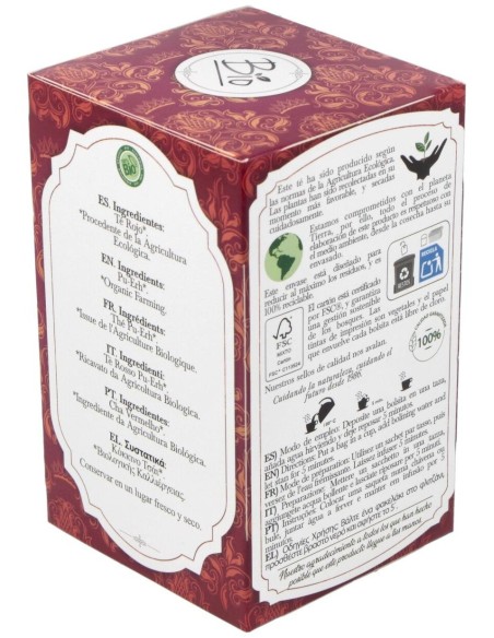 Te Puerh Rojo Infusion 20Bolsitas. Bio de Artemis Bio