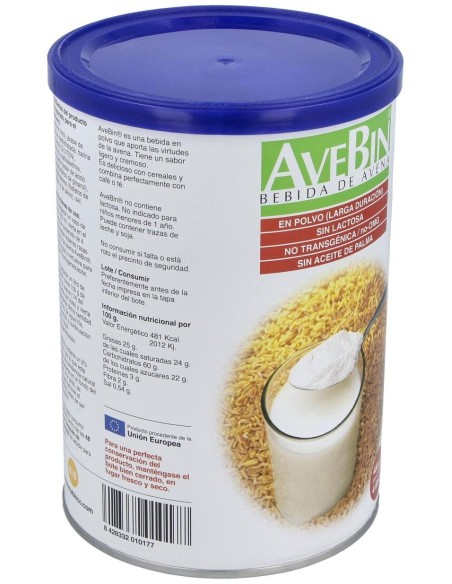 Bebida De Avena Avebiin Polvo 400 Gr de Enzime - Sabinco