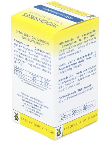 Tegorsal Nº 1 (20 G) Comprimidos de Tegor