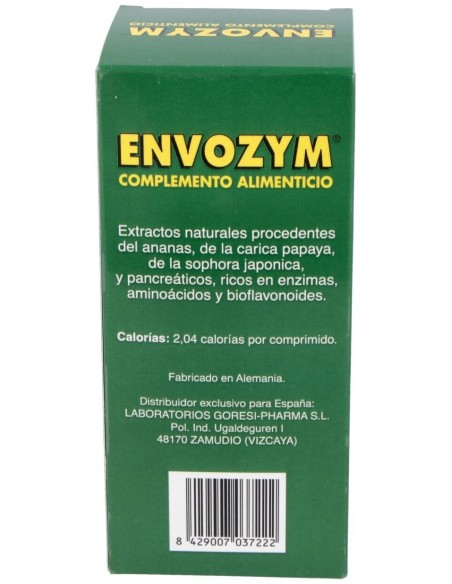 Envozym  Complemento Alimenticio  500 Comp. de Goresi-Pharma