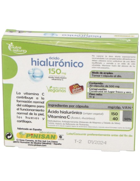 Acido Hialuronico 150Mg. 30Cap. de Pinisan