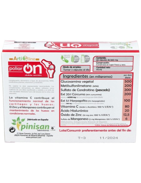 Poliar On (Artrion) 60Cap. de Pinisan