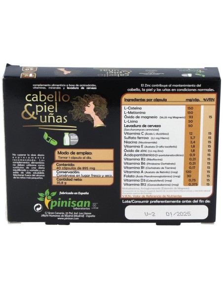 Cabello Piel Y Uñas 40Cap. de Pinisan