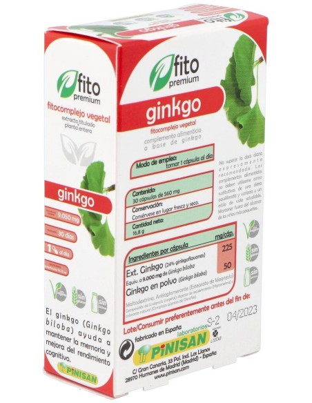 Fito Premium Ginkgo 30Cap. de Pinisan