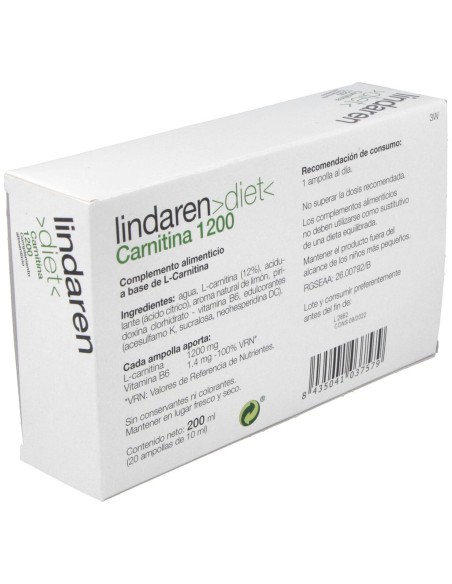 Carnitina 1200 Lindaren20X10Ml de Artesania