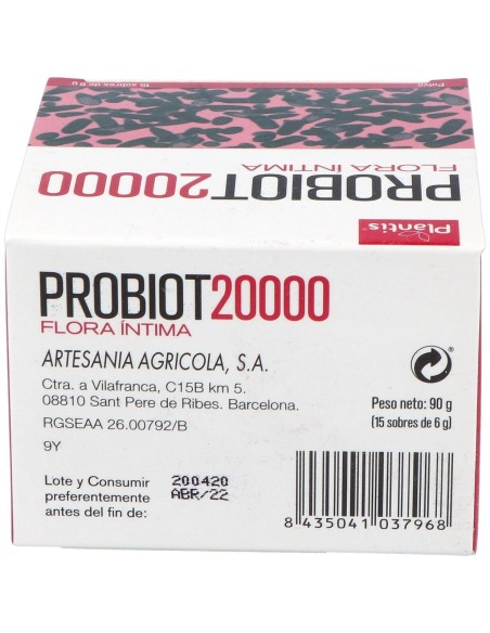 Probiot 20.000 Flora Intima 15Sbrs. de Artesania