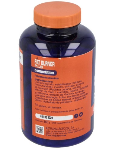 Fat Burner Plus 200Comp. De 1,8Gr de Mega Plus