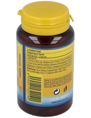L-Carnitina 450Mg. 100Cap. de Nature Essential