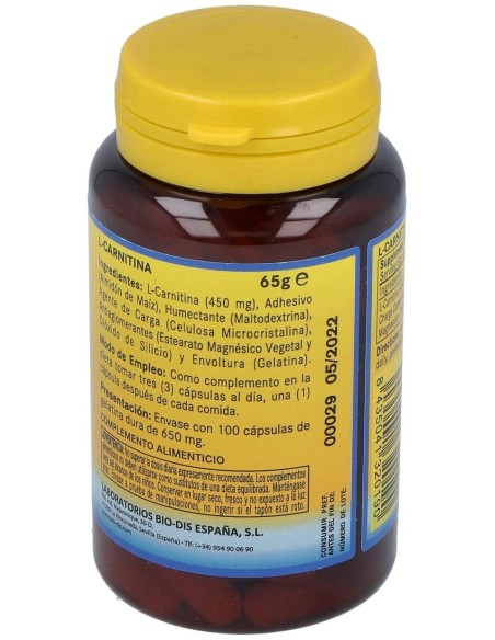 L-Carnitina 450Mg. 100Cap. de Nature Essential