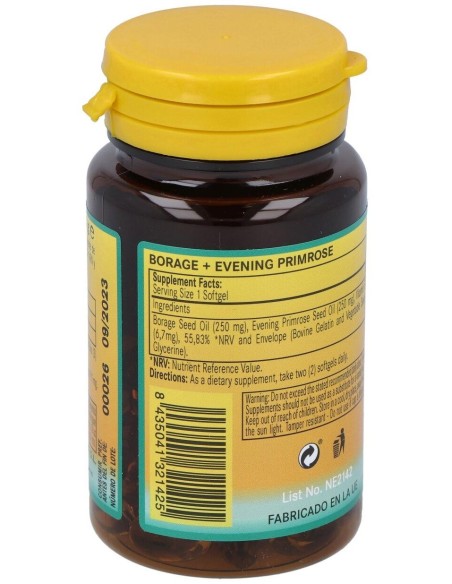 Borraja + Onagra 500Mg. 50Perlas de Nature Essential