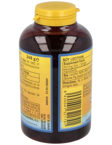 Lecitina De Soja 1200Mg. 150Perlas de Nature Essential