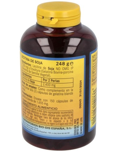 Lecitina De Soja 1200Mg. 150Perlas de Nature Essential