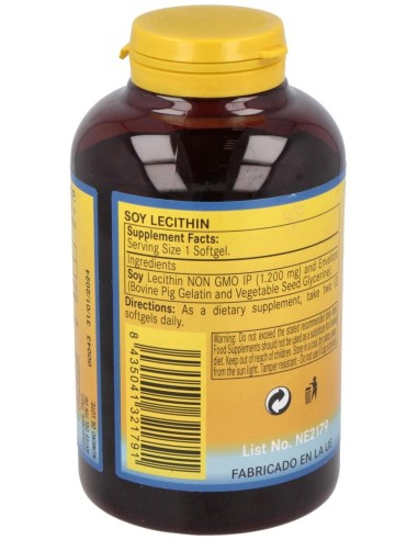 Lecitina De Soja 1200Mg. 150Perlas de Nature Essential