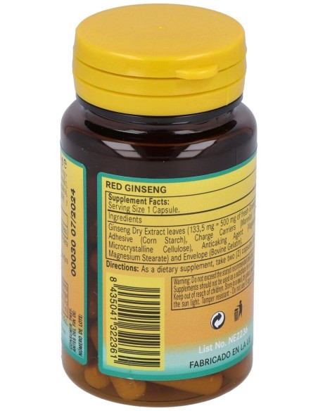 Ginseng Rojo 500Mg. 50Cap. de Nature Essential