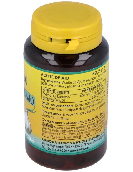 Garlic Oil (Ajo) 1000Mg. 60Perlas de Nature Essential