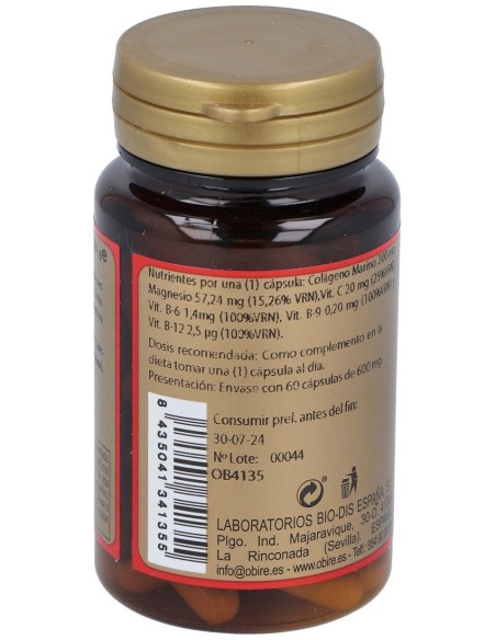 Colageno Hidrolizado Con Magnesio 60Cap. de Obire