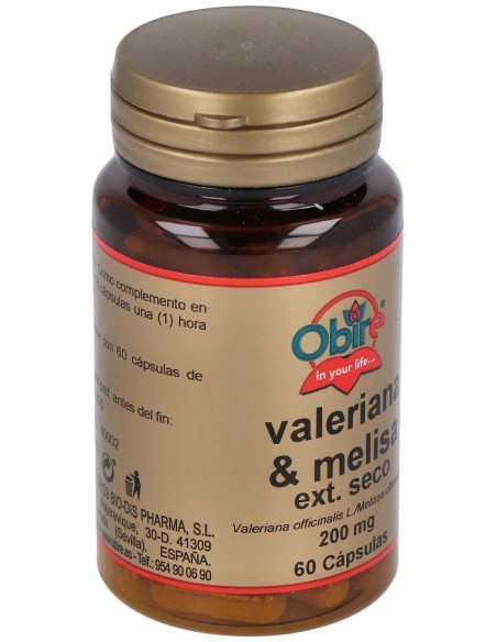 Valeriana + Melisa 200Mg (Ext. Seco) 60Cap. de Obire