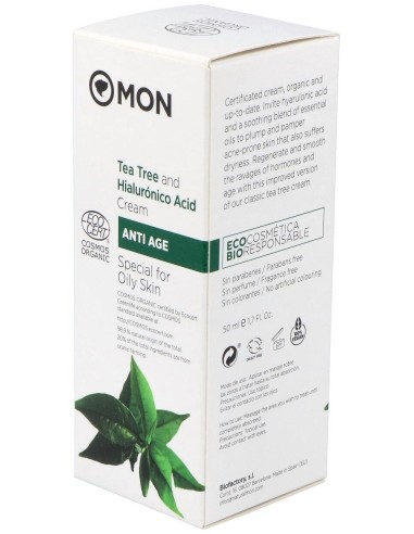 Crema Facial Arbol Del Te Y Ac. Hialur. 50Ml. Bio de Mondeconatur
