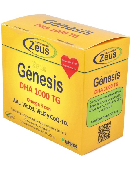 Genesis Dha Tg 1000 Omega 3 120 Cápsulas  Zeus