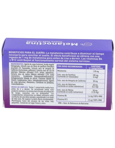 Melanoctina Sueña Toda La Noche 30Comp. de Plameca