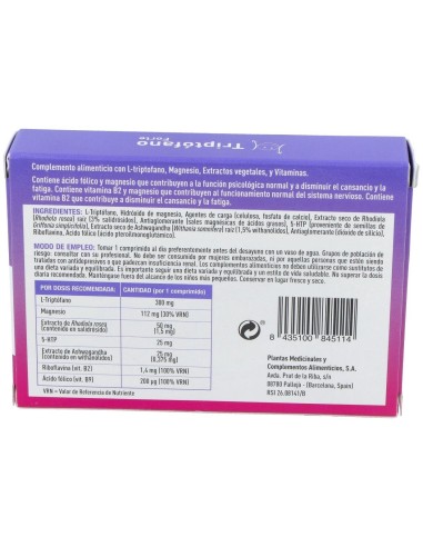 Triptófano Forte 30 Comprimidos de Plameca