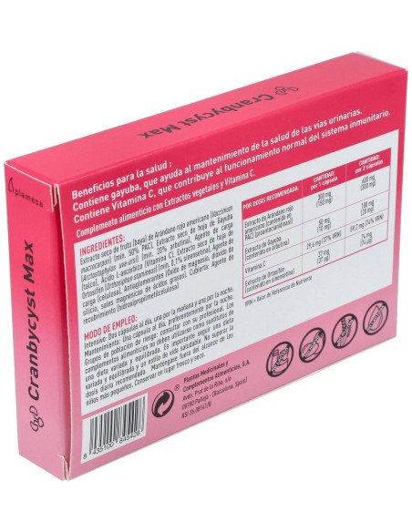 Cranbycyst Max 30 Cápsulas Vegetales de Plameca