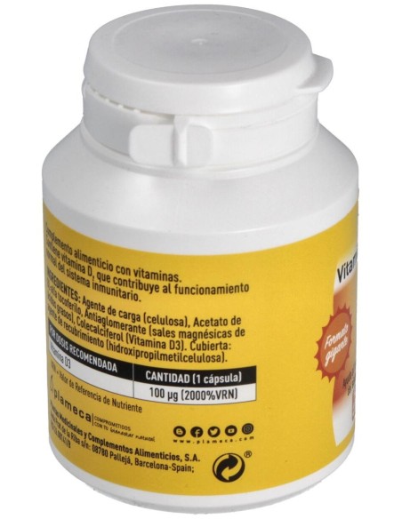Vitamina D3 4000Ui 90Cap. de Plameca