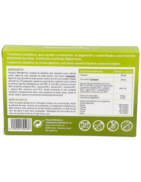 Digestíssimoh! 30 Cápsulas Vegetales de Plameca