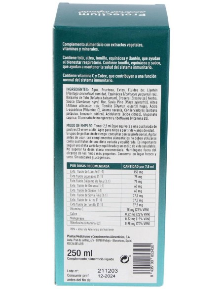 Protectium Pectoral Infantil Jarabe 250Ml. de Plameca
