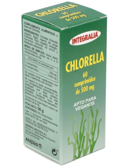 Chlorella 500Mg. 60Comp. de Integralia