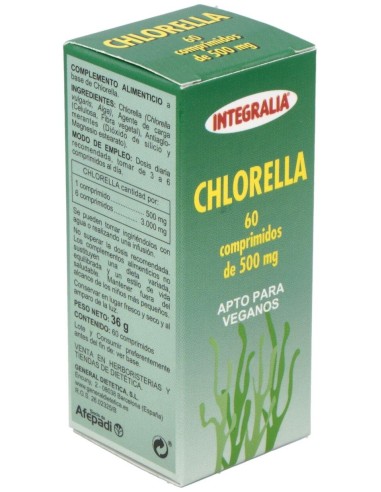 Chlorella 500Mg. 60Comp. de Integralia
