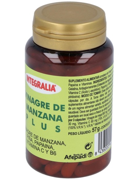 Vinagre Manzana Plus 100Cap. de Integralia