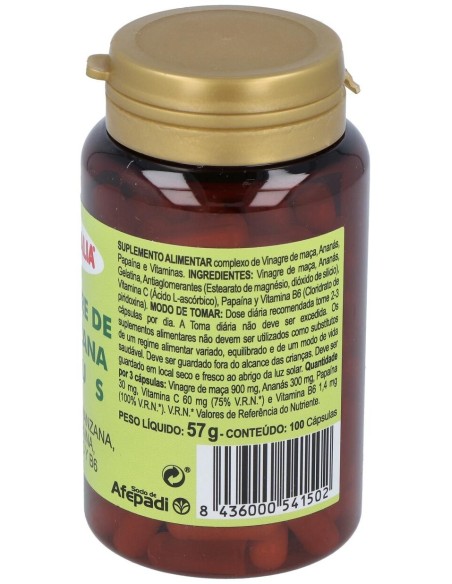 Vinagre Manzana Plus 100Cap. de Integralia