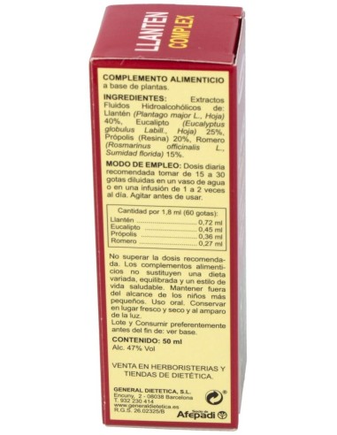 Llanten Complex Extracto 50Ml. de Integralia