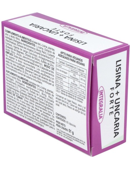 Lisina + Uncaria Forte 60Cap. de Integralia