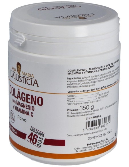 Colageno Con Magnesio + Vit. C Sabor Fresa 350Gr. de Ana Maria Lajusticia