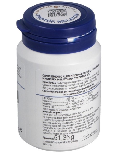 Triptofano Con Melatonina+Mg+Vit. B6 60Comp. de Ana Maria Lajusticia