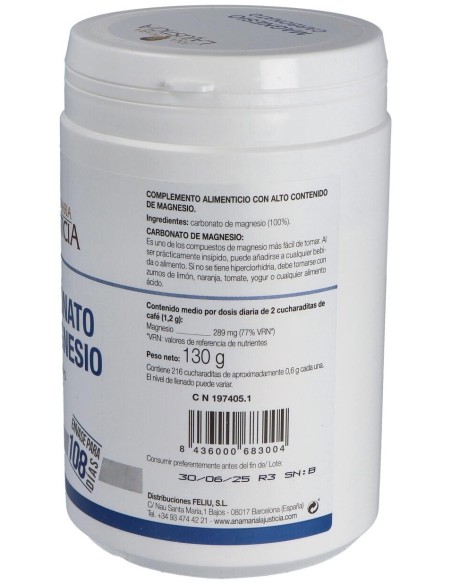 Carbonato De Magnesio 130Gr. de Ana Maria Lajusticia