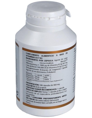 Holovit Vit. D3 2000Ui+K2 60Mcg+Menaquinona 180Cap de Equisalud