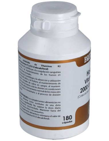 Holovit Vit. D3 2000Ui+K2 60Mcg+Menaquinona 180Cap de Equisalud