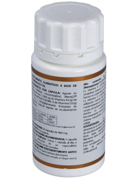 Holovit Vit. D3 2000Ui+K2 60Mcg+Menaquinona 50Cap. de Equisalud