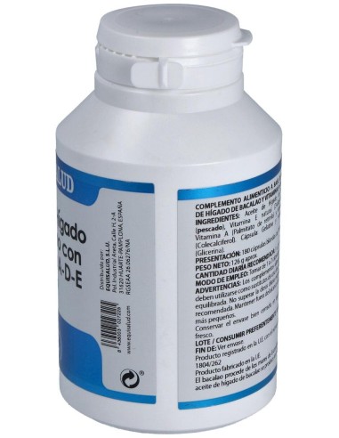 Aceite Higado De Bacalao Con Vit. A, D Y E 180Cap. de Equisalud
