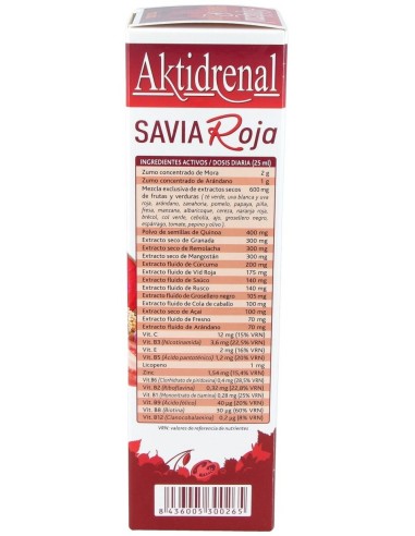 Aktidrenal Savia Roja 250Ml. Lineabel de Tongil