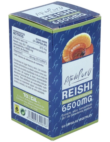 Reishi 6500Mg. 60Cap. Estado Puro de Tongil