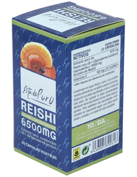 Reishi 6500Mg. 60Cap. Estado Puro de Tongil