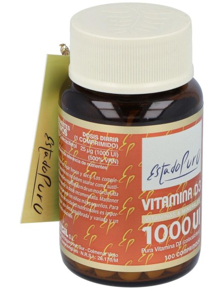 Vitamina D3 1000Ui 100Comp. Estado Puro de Tongil