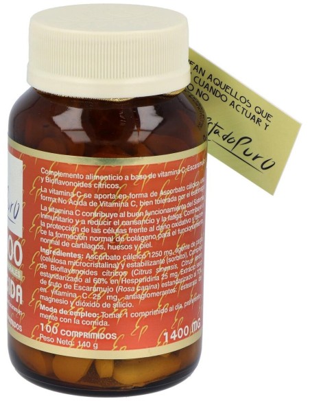 Vitamina C-1000 No Acida 100Comp. Estado Puro de Tongil