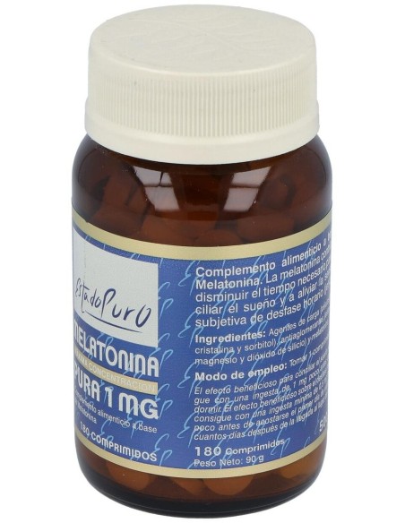 Melatonina Pura 1Mg. 180Comp. Estado Puro de Tongil