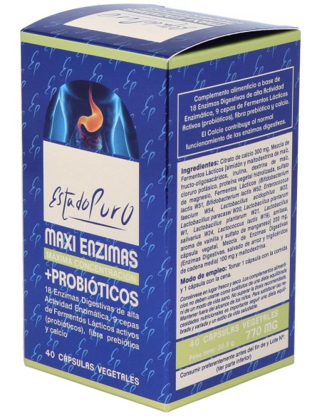 Maxi Enzimas Con Probioticos 40Cap. Estado Puro de Tongil