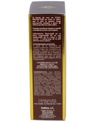 Crema Solar Facial Spf-50 Montaña 80Ml. de Fleurymer